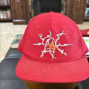 Vintage Buccaneers Red Cap with conquistador and lighting bolts